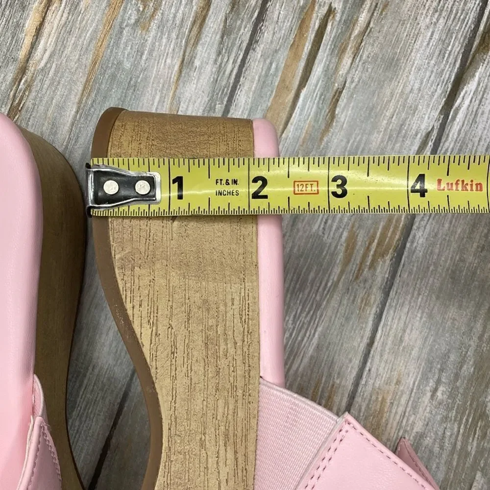 Sam & Libby Pink Platform Double Bow Tie Comfy Dress Sandals Shoes Size 11